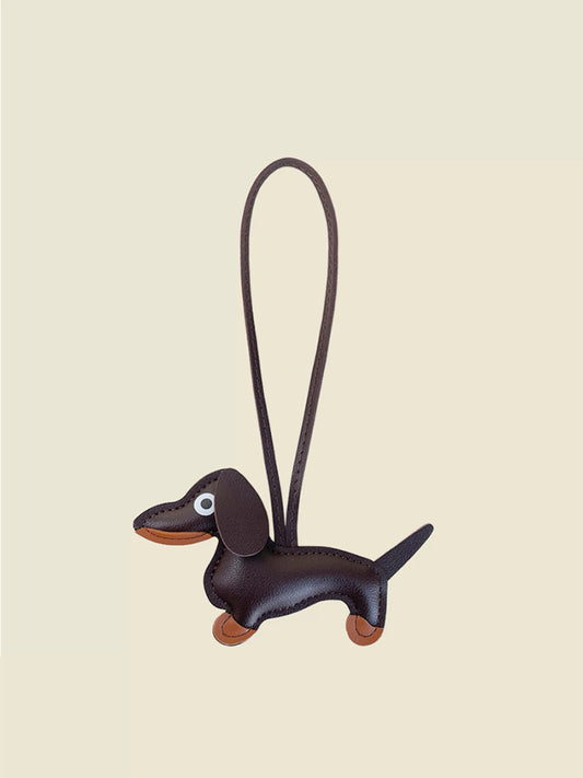 Sculpted Dachshund Bag Charm - Black