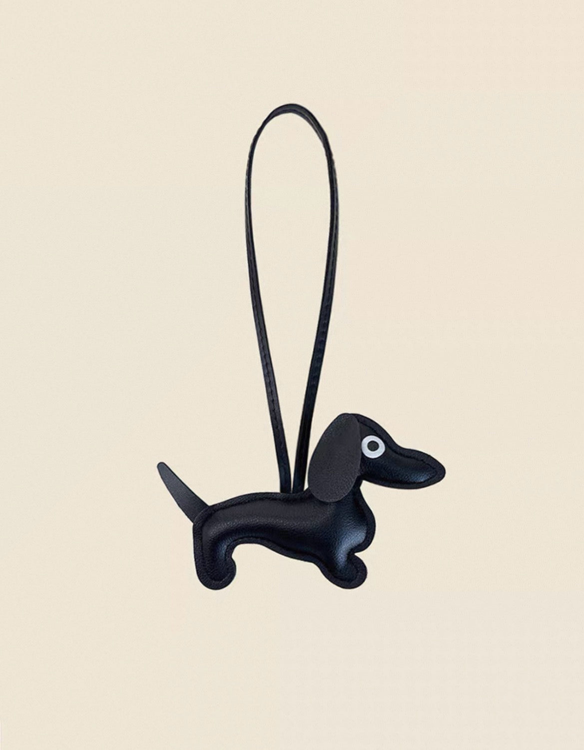 Sculpted Dachshund Bag Charm - Brown