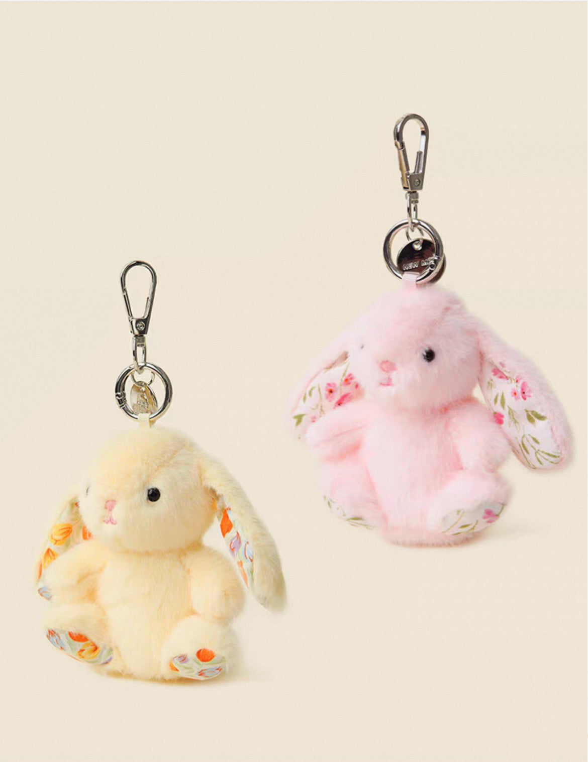 Soft-Touch Rabbit Bag Charm - White