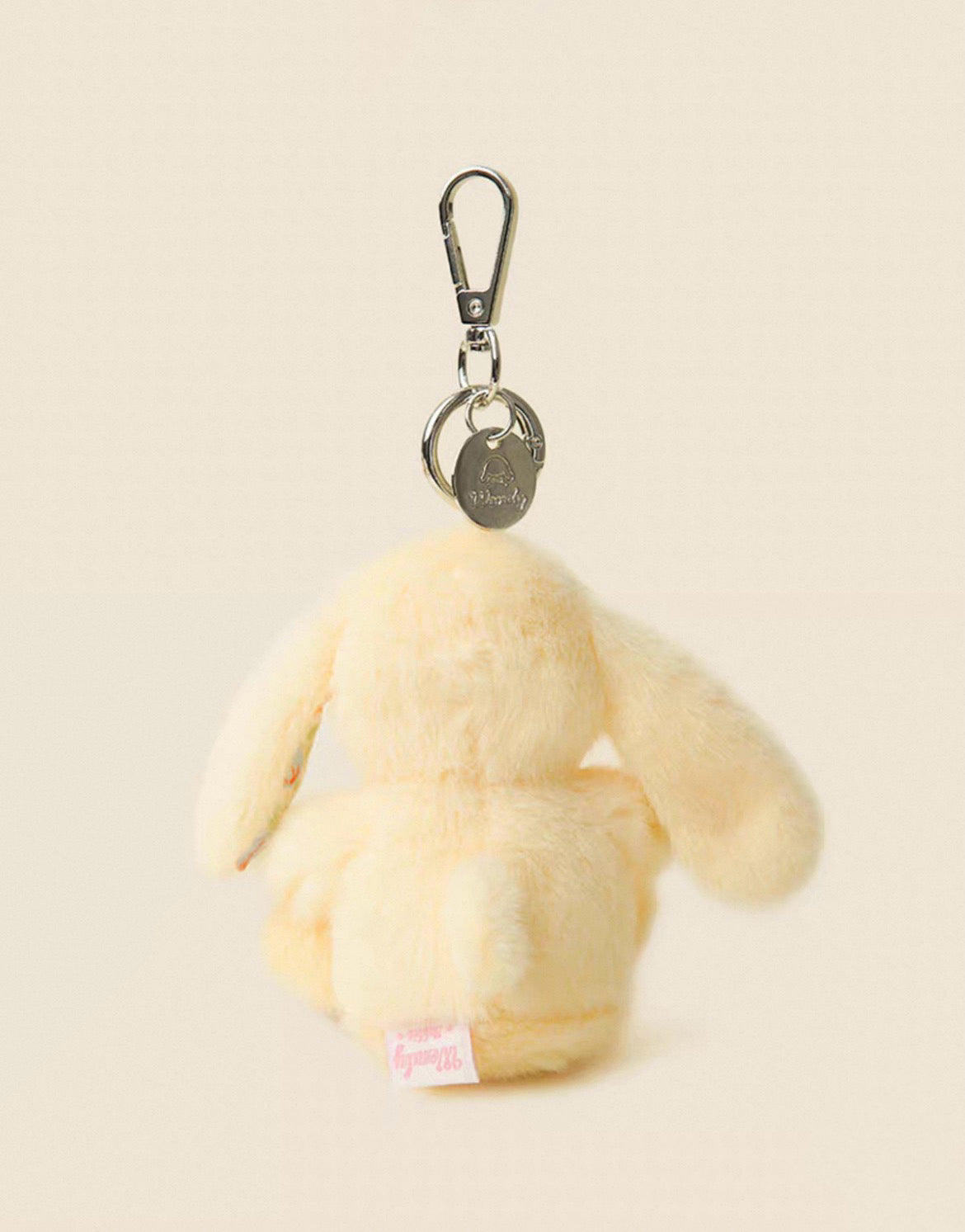 Soft-Touch Rabbit Bag Charm - White