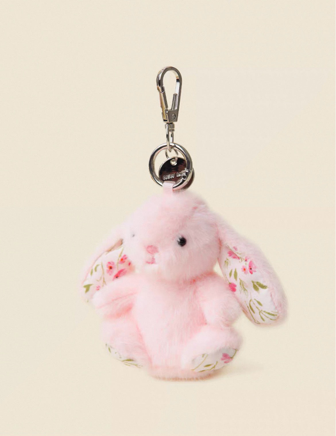 Soft-Touch Rabbit Bag Charm - White