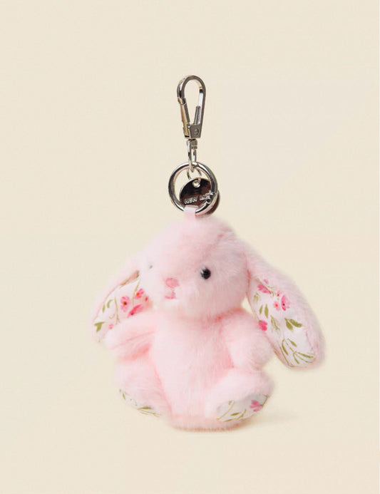 Soft-Touch Rabbit Bag Charm - Pink