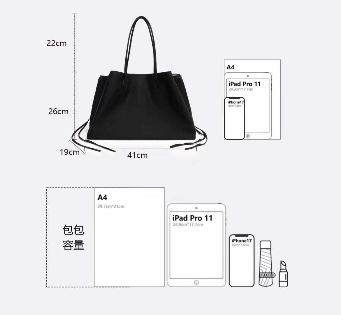 Cool-Tone Mint Korean-Style Color-Block Multi-Compartment Large-Capacity Tote Bag