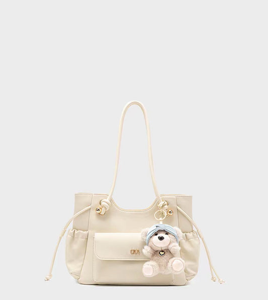 Cloud Milky White Youth Luxury Commuter Tote Bag