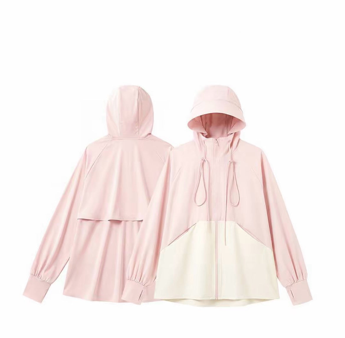 夏日拼色 户外轻薄防晒服连帽外套 Summer Color-Block Lightweight Hooded Sun Protection Jacket
