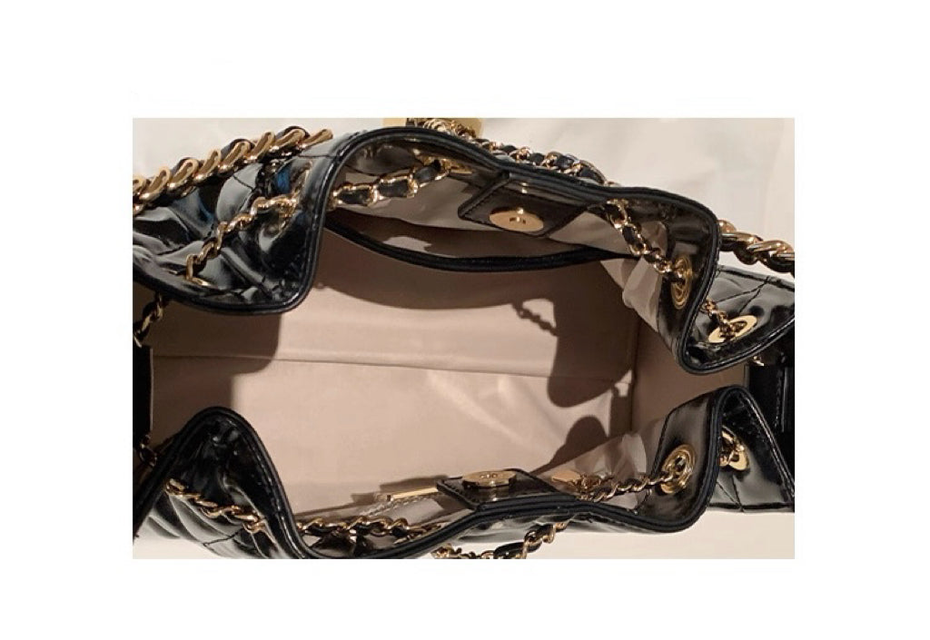 Lumière Glossy Quilted Chain Bag