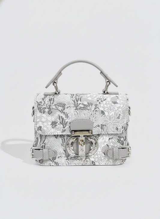 The Frost Bloom Jacquard-Weave Top Handle Bag