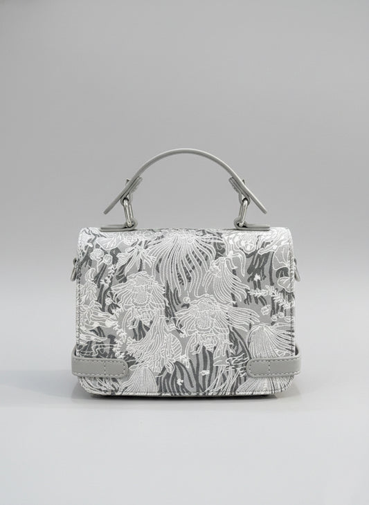 The Frost Bloom Jacquard-Weave Top Handle Bag