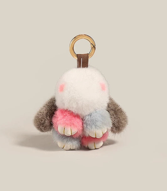 Fluffy Mink Bunny Bag Charm - Rainbow