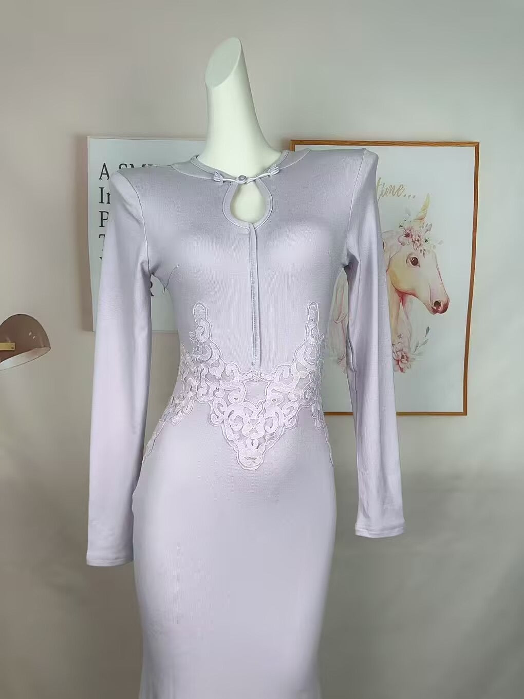 瓷生花 新中式复古盘扣开衫与旗袍连衣裙 Porcelain Blossom New Chinese-Style Vintage Frog-Button Cardigan and Qipao Dress