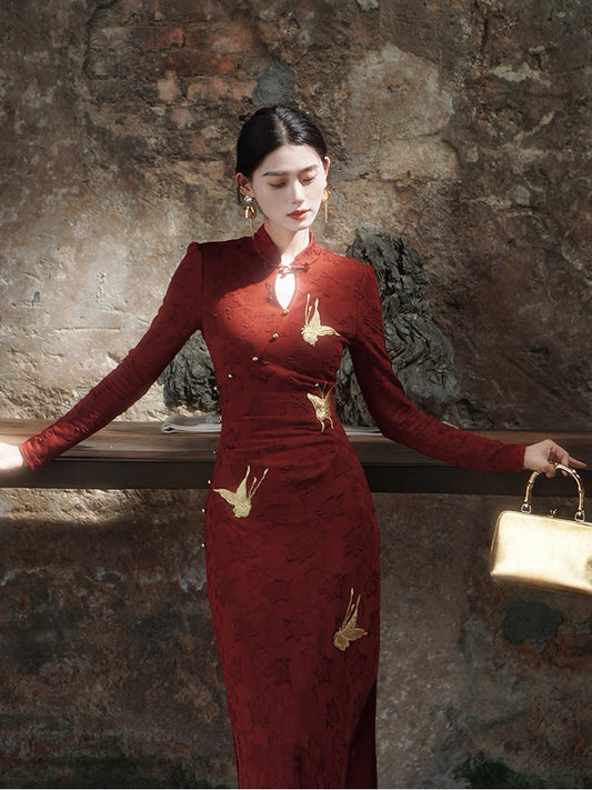 喜相逢 新中式改良旗袍订婚连衣裙 Xiangfeng New Chinese-Style Modernized Qipao Engagement Dress