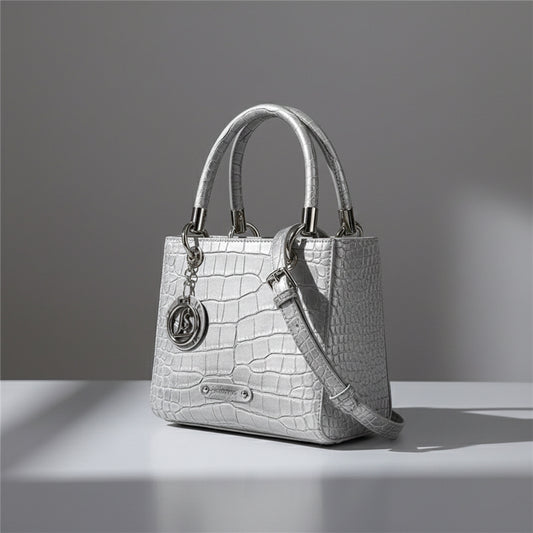 Ombré Croc-Effect Top Handle Bag
