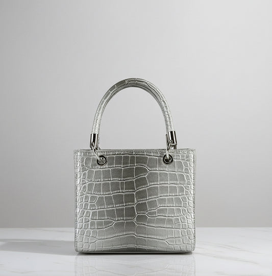Ombré Croc-Effect Top Handle Bag