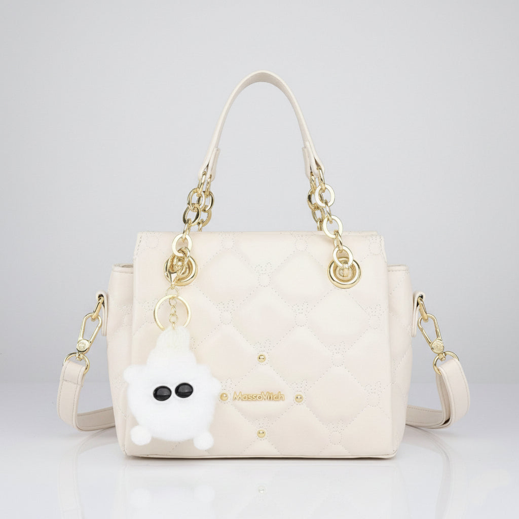 Koa Quilted Shoulder Bag - White