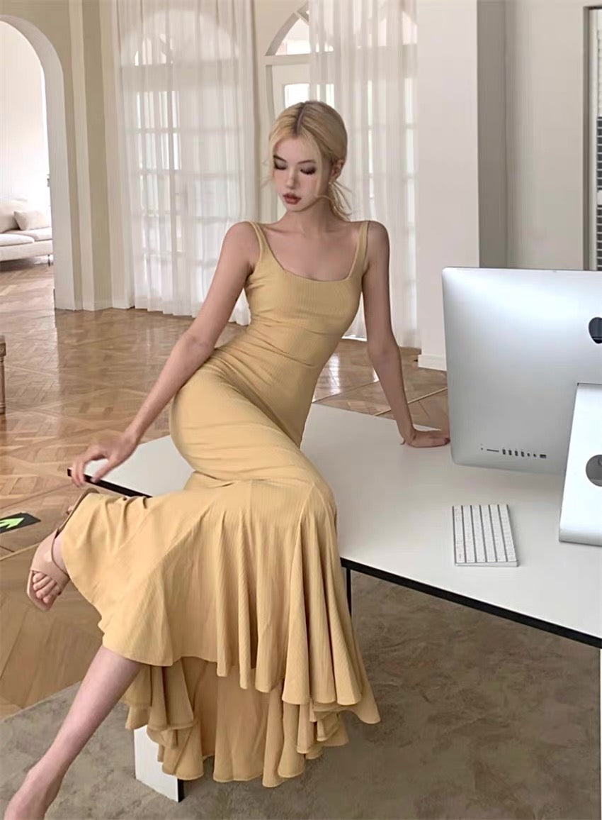 步步生莲 纯欲风修身性感连衣裙 Elegant Seductive Slim-Fit Dress with Pure Desire Aesthetic