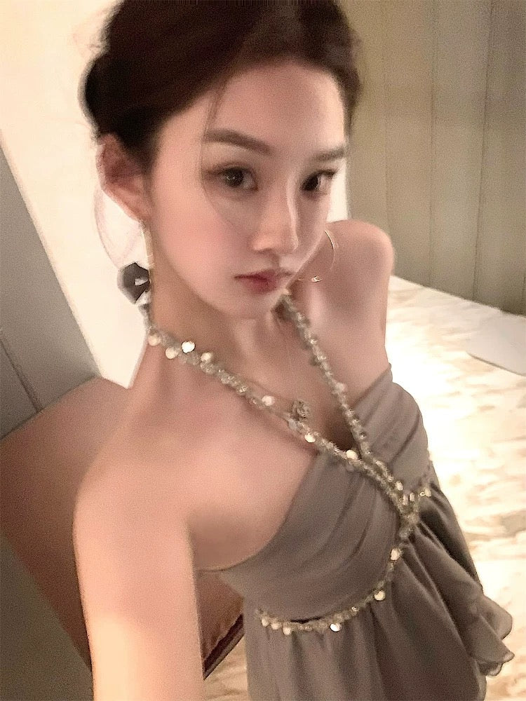 银河痕迹 手工钉钻绝美上衣 Galaxy Traces – Stunning Hand-Embellished Rhinestone Top