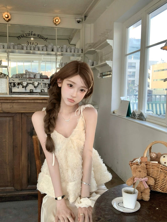 巴黎苏雪 山茶花吊带上衣 Paris Souxue – Camellia Spaghetti Strap Top
