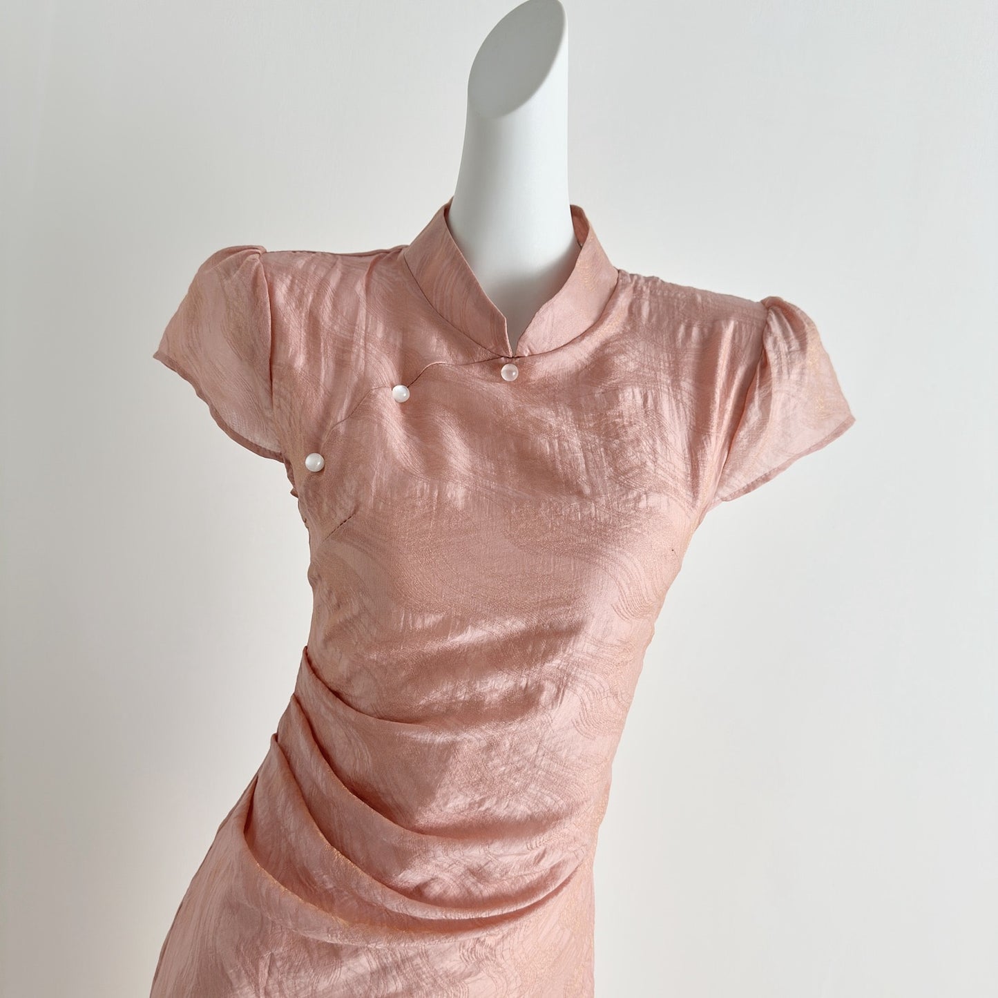 稚菊 新中式粉色旗袍 Petite Daisy Neo-Chinese Vintage Improved Qipao Cheongsam