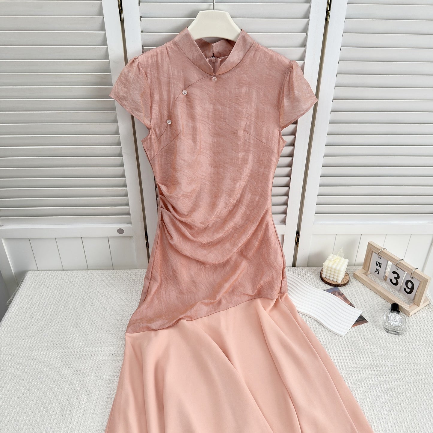 稚菊 新中式粉色旗袍 Petite Daisy Neo-Chinese Vintage Improved Qipao Cheongsam