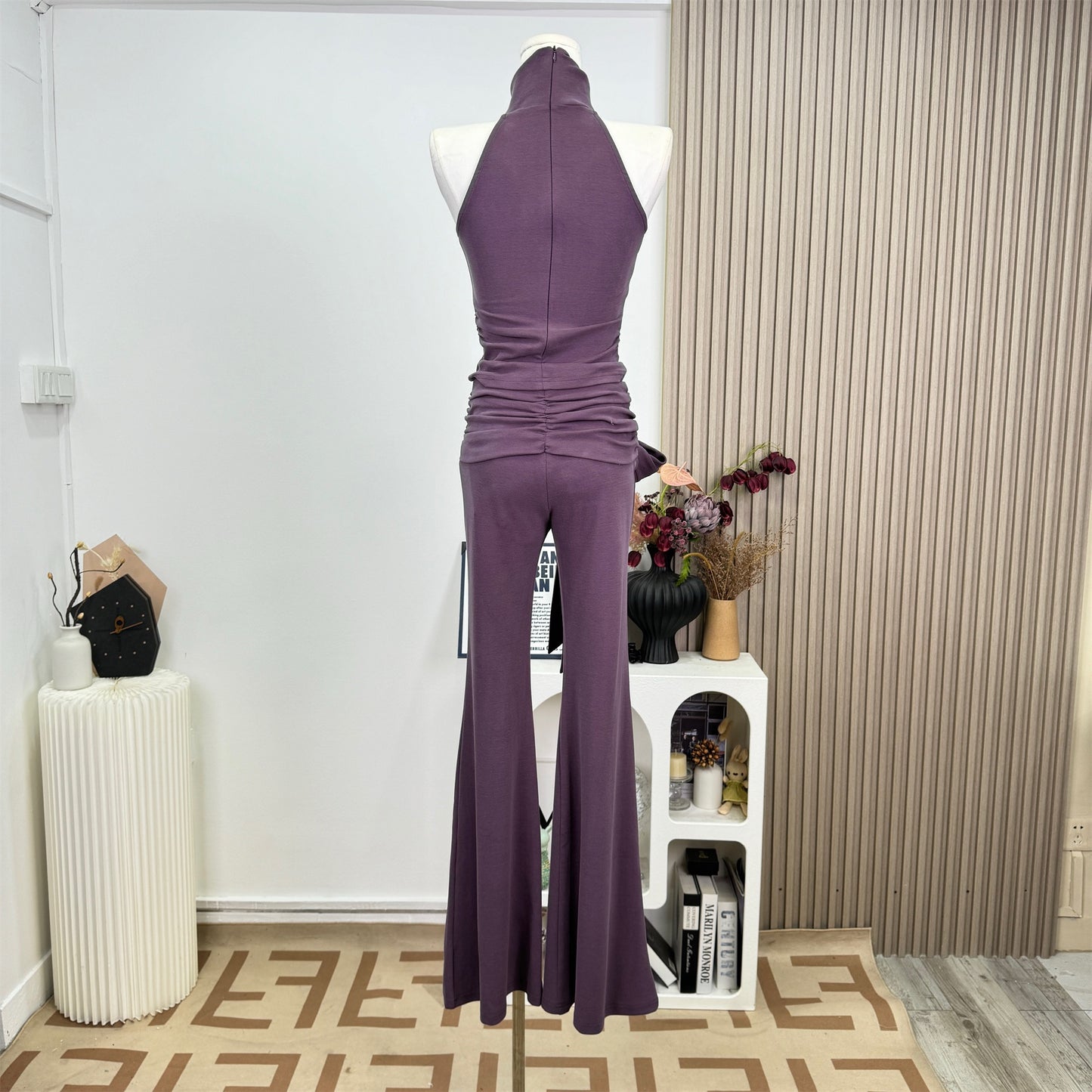 烟熏巴曼 高领无袖喇叭裤套装 Smoky Balmain-Style High Neck Sleeveless Flared Pants Set