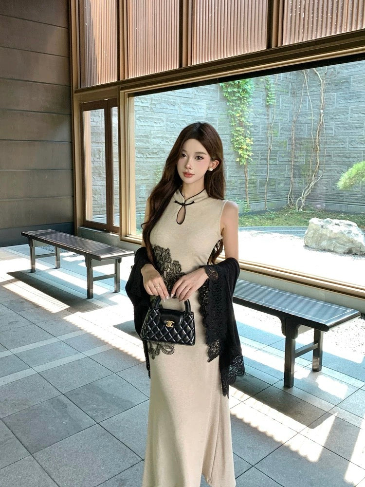 上海姑娘 新中式无袖旗袍开衫套装 Shanghai Girl – Modern Chinese Sleeveless Qipao Cardigan Set