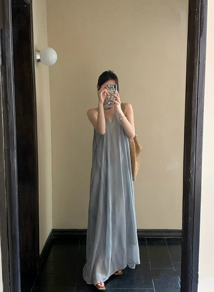 绿岛森莺 高级不撞款水墨肌理连衣裙 Green Island Forest Warbler High-End Unique Ink-Wash Textured Dress