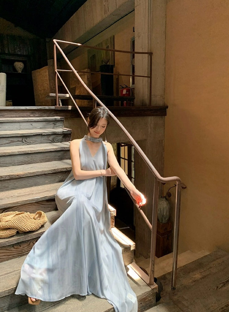 绿岛森莺 高级不撞款水墨肌理连衣裙 Green Island Forest Warbler High-End Unique Ink-Wash Textured Dress
