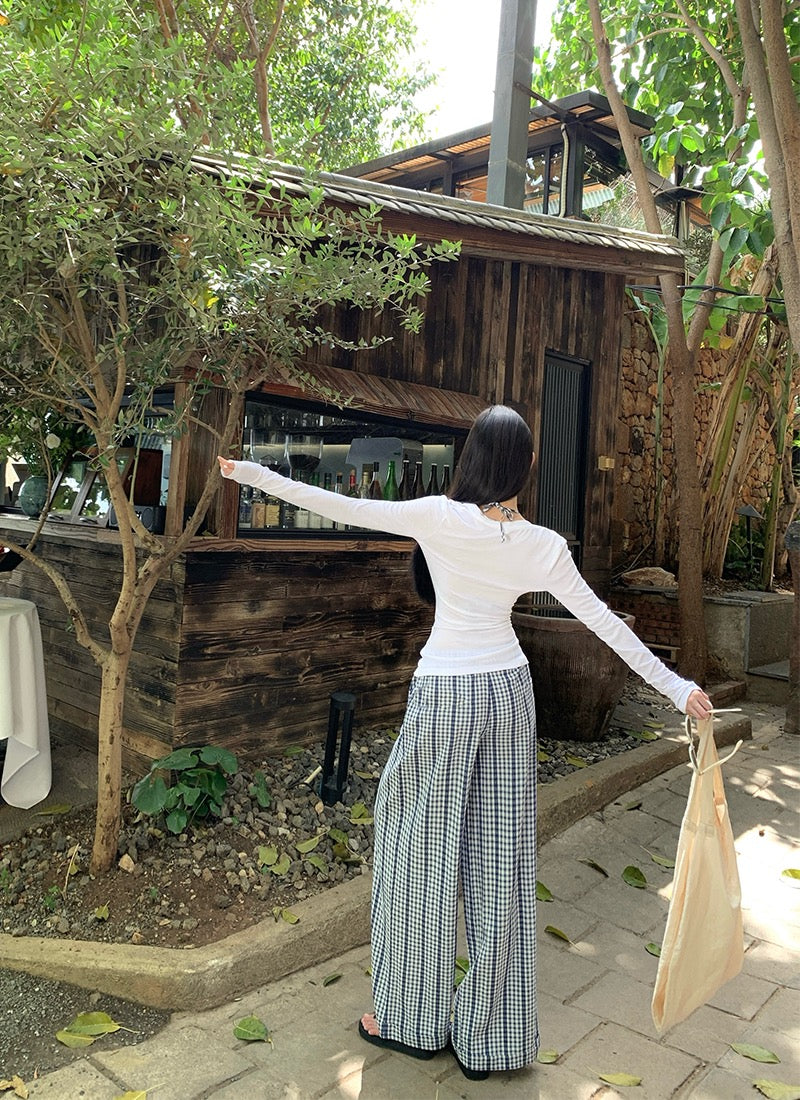 半糖主义 海边度假格纹比基尼三件套 The Sandy Checkmate | Sheer Cover-up & Plaid Bikini Combo