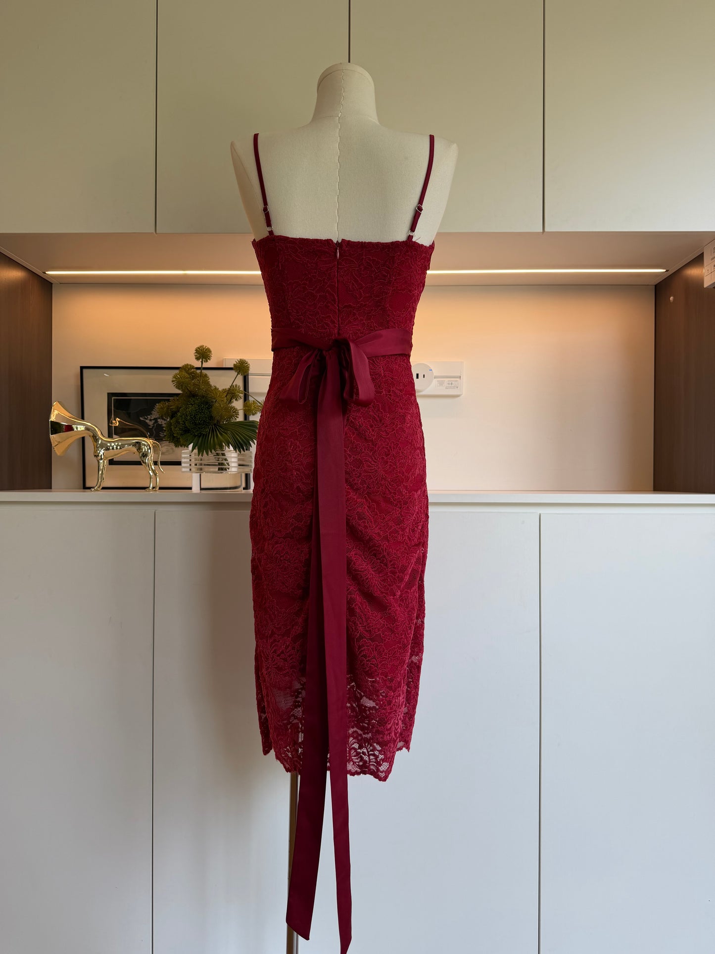 玫瑰余烬 Rose Embers Elegant Chenille Lace Long Dress