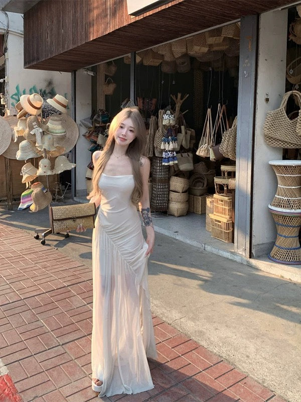 加州往事 拼接网纱吊带连衣裙 California Reverie Contrast Mesh Camisole Maxi Dress