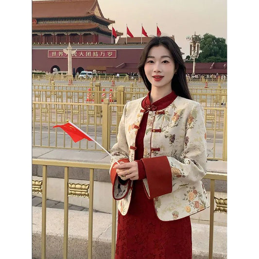 锦绣年华 大红色矜贵外套新中式套装 Splendid Years Elegant Red New Chinese-Style Suit