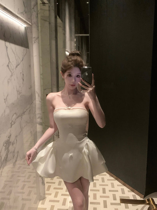 少女心事 甜美蝴蝶结蓬蓬小礼裙 Sweetheart Secrets Puffy Mini Dress with Cute Bow