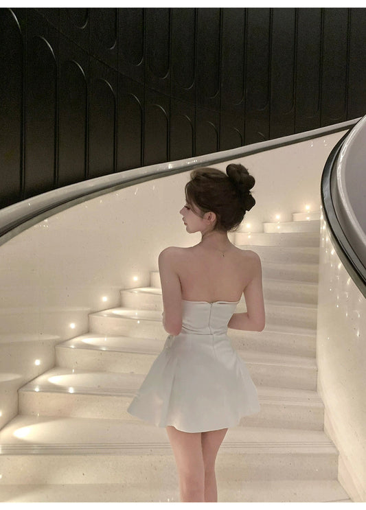 少女心事 甜美蝴蝶结蓬蓬小礼裙 Sweetheart Secrets Puffy Mini Dress with Cute Bow