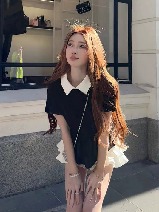 乖乖女日常 奶香上衣蛋糕裙套装 Sweet Girl Daily Outfit: Milky Top and Tiered Cake Skirt Set
