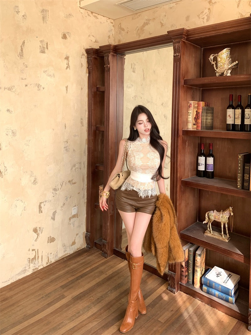 微醺午茶 重工钩花上衣 Drunken Teatime Heavyweight Crochet Lace Top