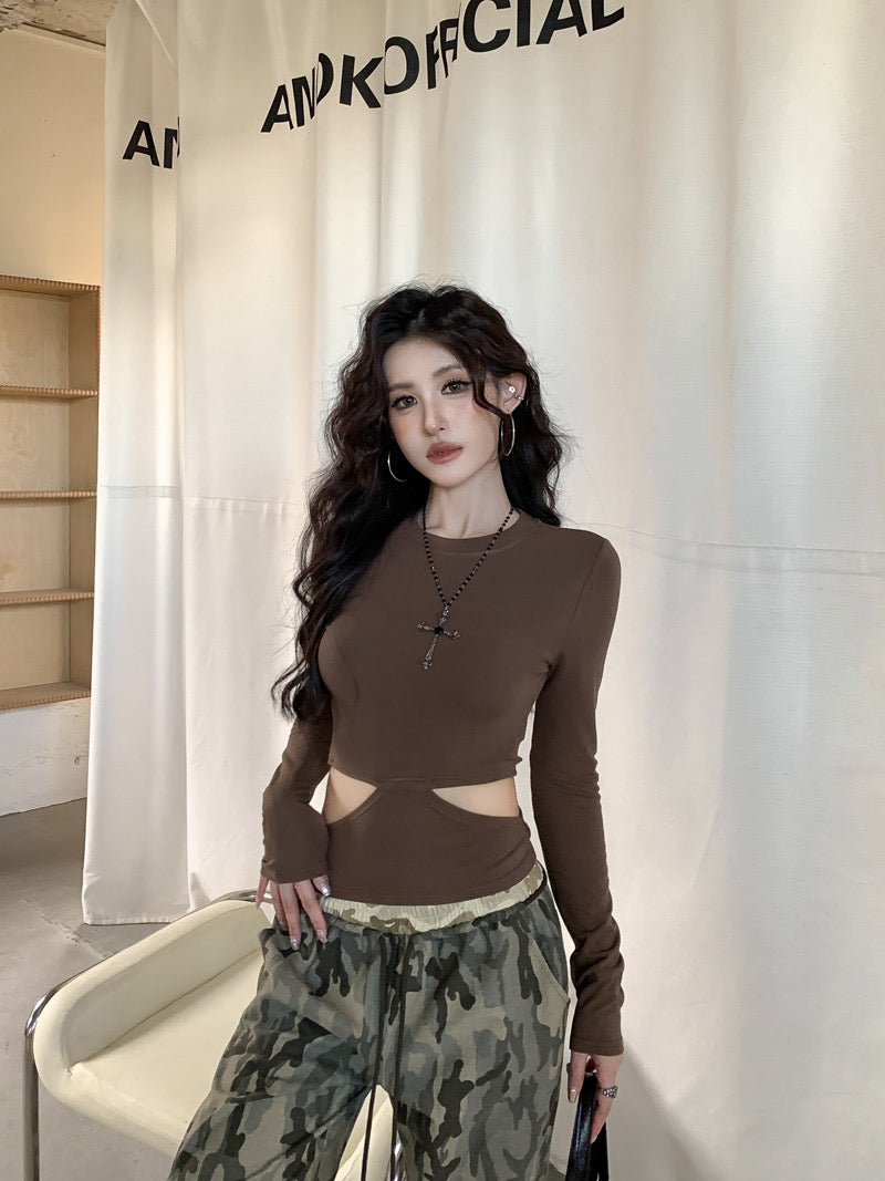 危险呼吸 辣妹风露腰修身上衣 Fatal Attraction: Skinny Cropped Long Sleeve Top