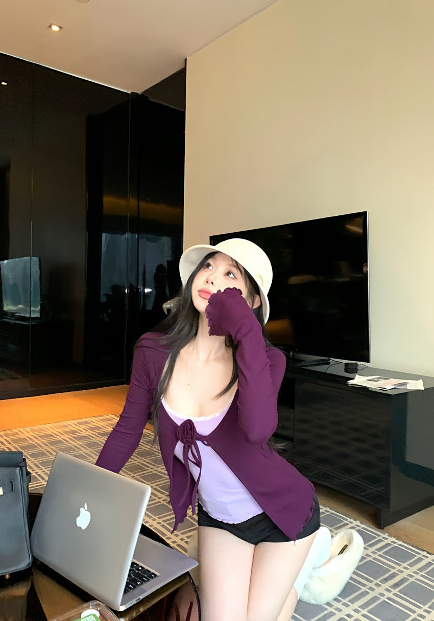 野玫瑰宣言 假两件立体花朵上衣Blooming Soul 3D Floral Patchwork Top