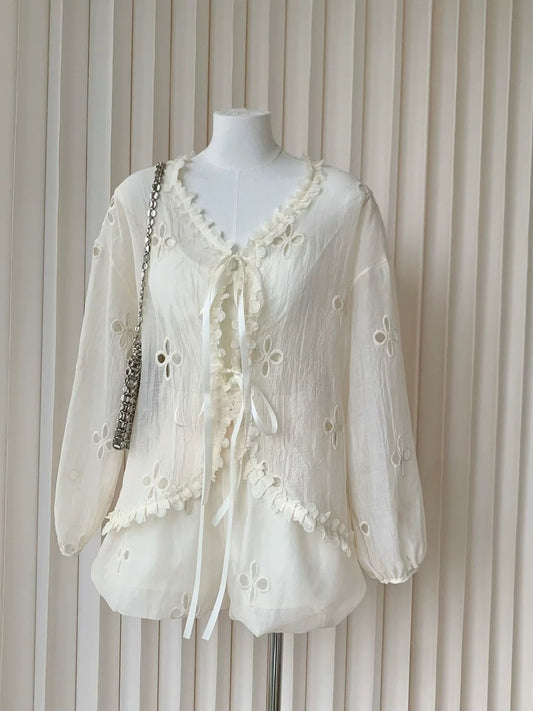 梦溪花落 镂空甜美花朵套装 Dream Brook Blossoms – Sweet Hollow-Out Floral Set