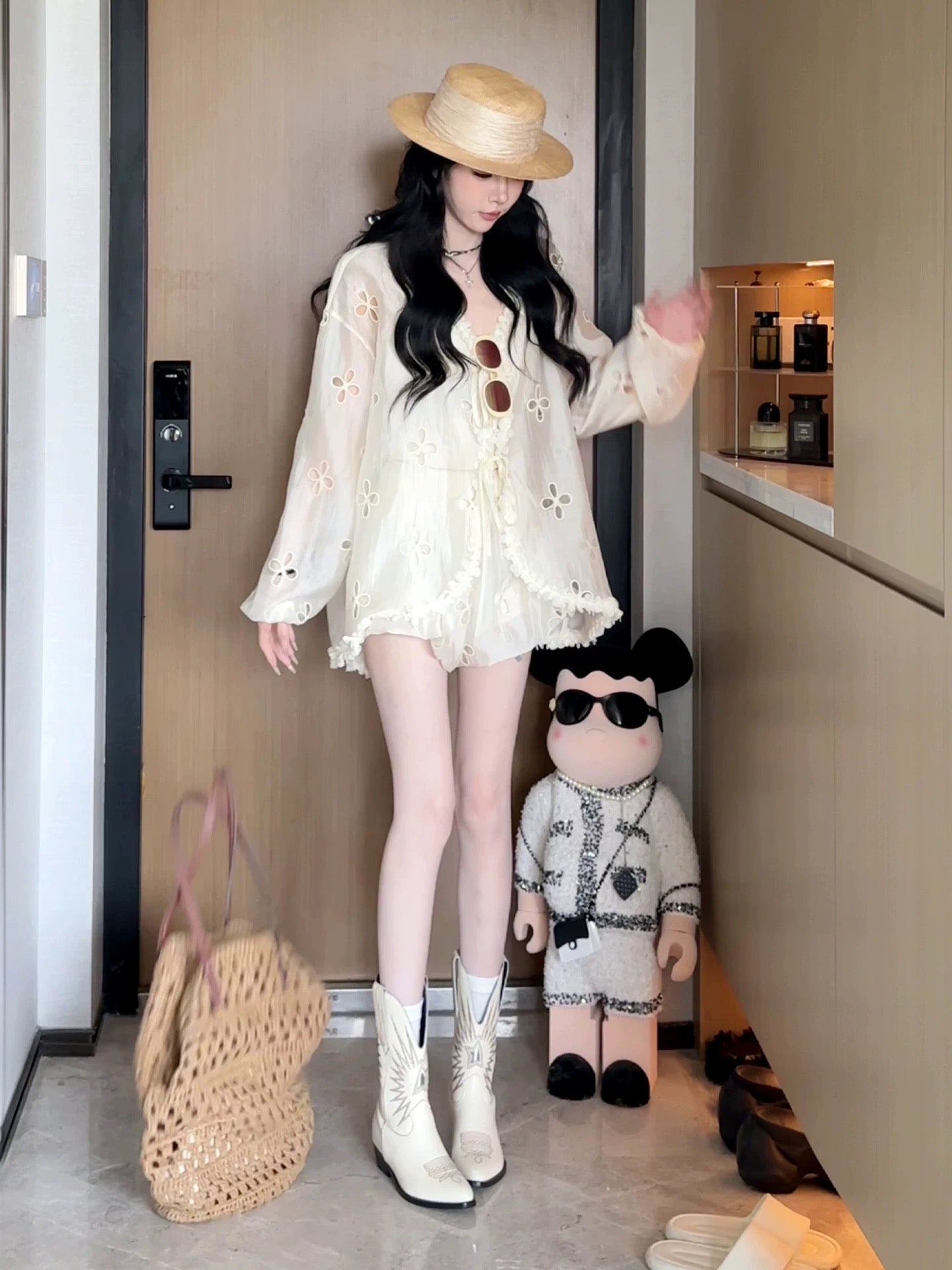 梦溪花落 镂空甜美花朵套装 Dream Brook Blossoms – Sweet Hollow-Out Floral Set