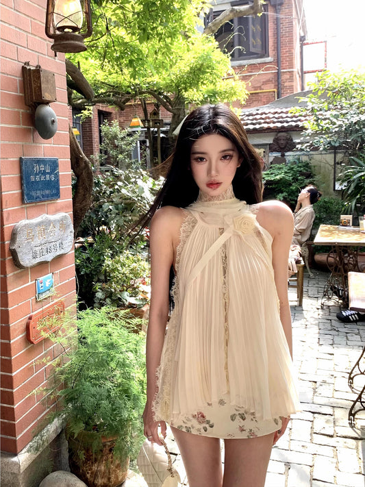 含情脉脉 千金雪纺压褶蕾丝套装 Graceful Heiress Chiffon Pleated Lace Set