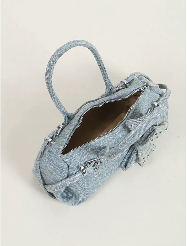 单宁甜心 牛仔帆布大空间保龄球包 Denim Sweetie Denim Canvas Bowling Bag