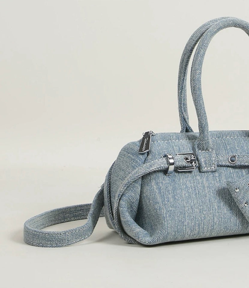 单宁甜心 牛仔帆布大空间保龄球包 Denim Sweetie Denim Canvas Bowling Bag