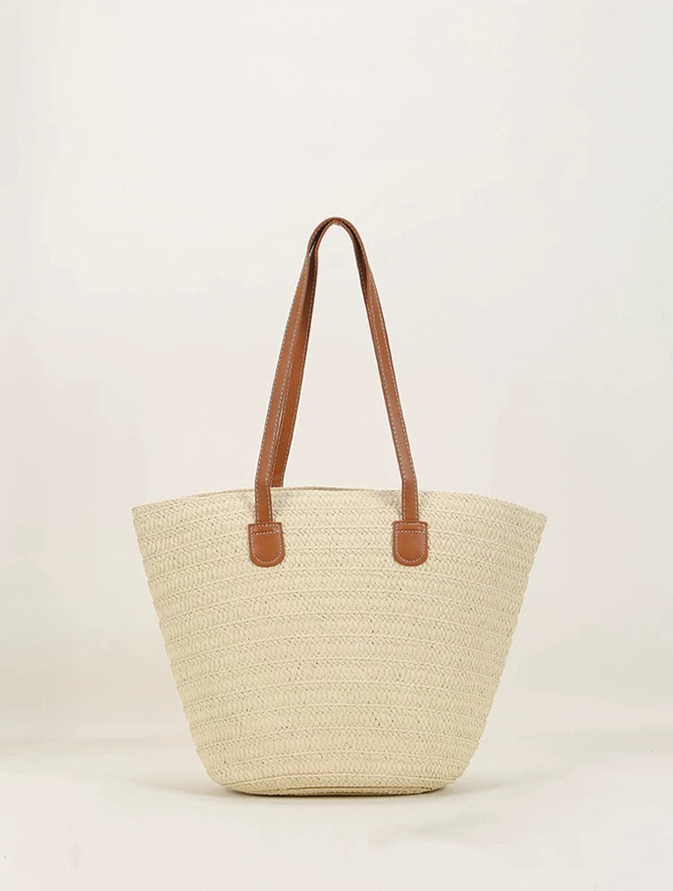 秋野来信 沙滩草编托特包 Letters from Autumn Large Woven Straw Beach Tote