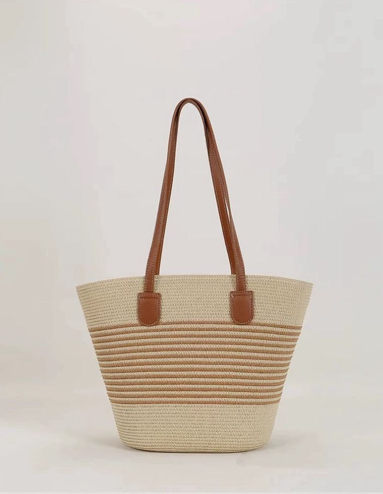 秋野来信 沙滩草编托特包 Letters from Autumn Large Woven Straw Beach Tote