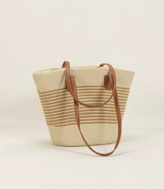 秋野来信 沙滩草编托特包 Letters from Autumn Large Woven Straw Beach Tote