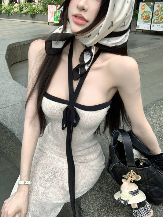 夫人品茶 棉麻抹胸气质连衣裙 Lady’s Tea Style - Elegant Linen-Cotton Tube Dress