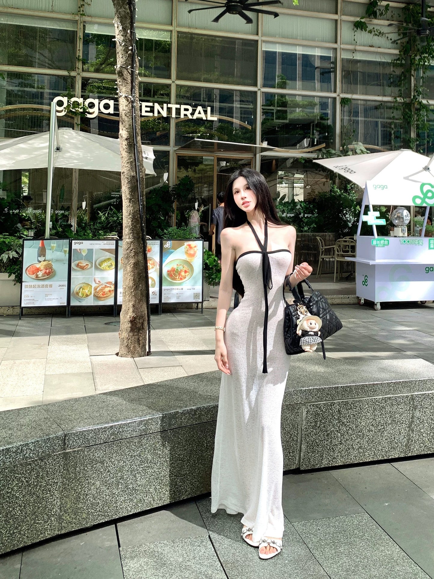 夫人品茶 棉麻抹胸气质连衣裙 Lady’s Tea Style - Elegant Linen-Cotton Tube Dress