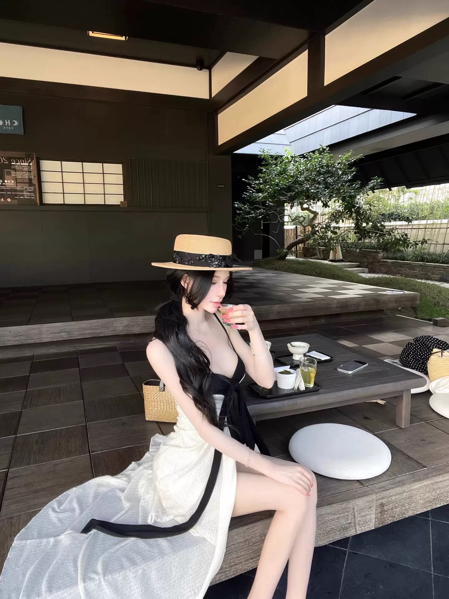 日和风铃 法式早春吊带修身连衣裙 Hiyori Wind Chime French Early Spring Slim-Fit Cami Dress