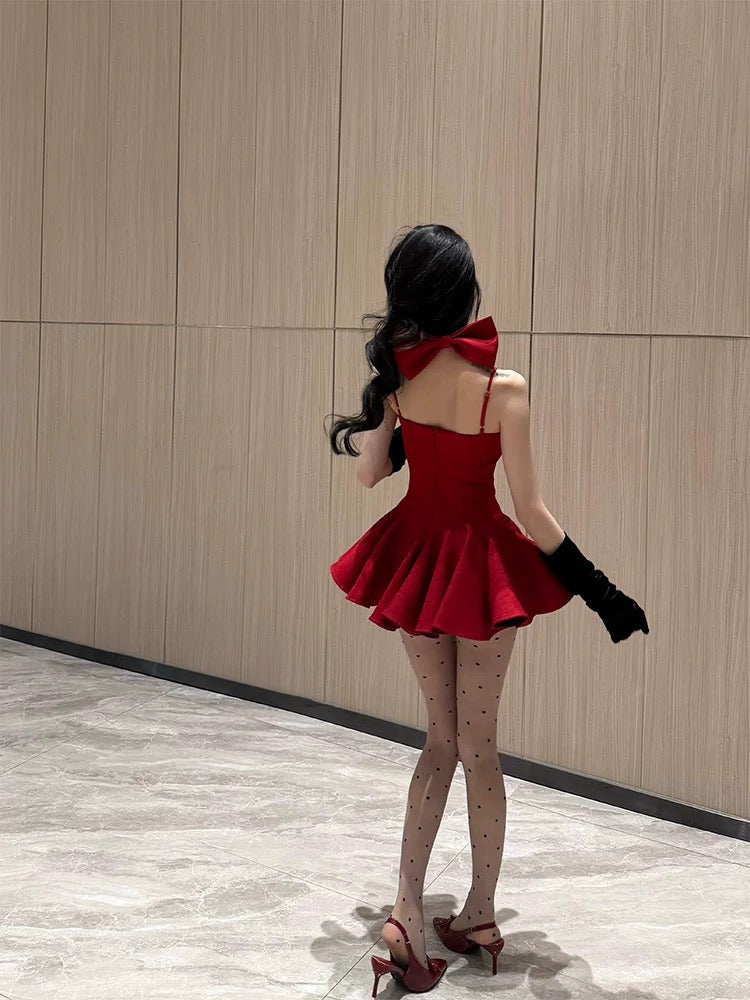 【限量5件】呛口小辣椒 甜辣风吊带红色连衣裙 Sweet-and-Spicy Style Red Spaghetti-Strap Dress