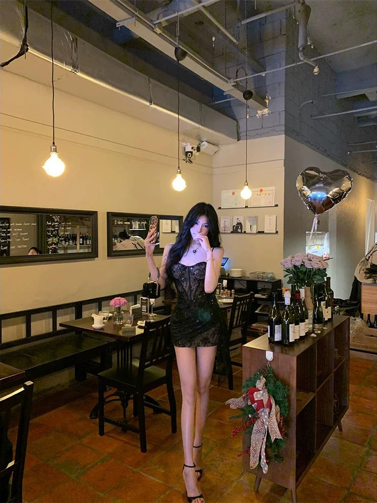 牛了牛了 蕾丝吊带抹胸连衣裙 Gorgeous lace cami bustier dress